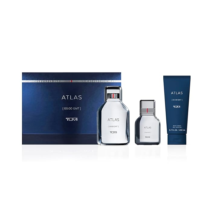 TUMI ATLAS [00:00 GMT] - Bold Cologne for Men with Citrus Fragrance Notes - 3.4 oz &amp 1.0 oz Eau de Parfum 6.7 oz Body Wash