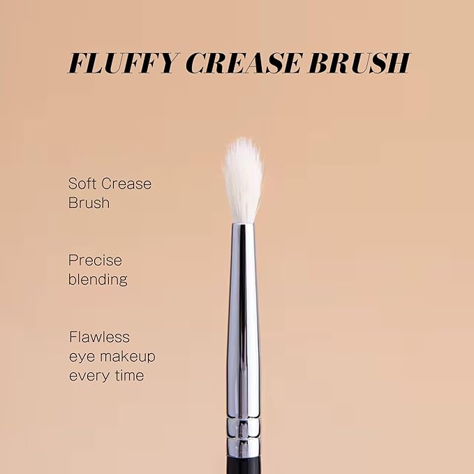 Younique Fluffy Crease Brush for Eye Makeup | Soft Synthetic Eyeshadow Blending Brush | Durable Eye Shadow Brush for Crease Precision | Lightweight Makeup Tool for Smooth Application