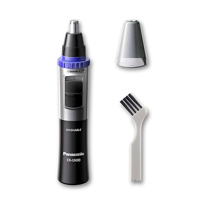 Panasonic ER-GN30-K Nose Ear n Facial Hair Trimmer Wet/Dry with Vortex Cleaning System Black