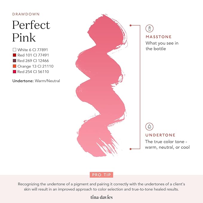 Tina Davies Professional Envy &amp Lust Lip Pigments - Permanent Lip Makeup - Colors Heal True to Tone - High Retention - Lust Perfect Pink 1/2oz/15ml Bottle