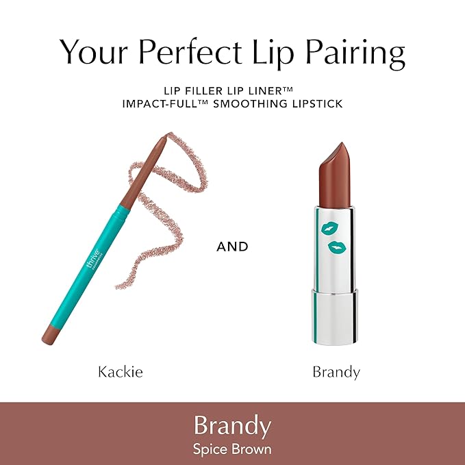 Thrive Causemetics Impact-FULL Smoothing Lipstick Moisturizing Lip Makeup Essential with Health & Beauty > Health Care > Vitamins & Supplements > Vitamins > Vitamin E Lightweight Creamy Lipstick for Women Long Lasting Vegan Shade Brandy (Spice Brown)