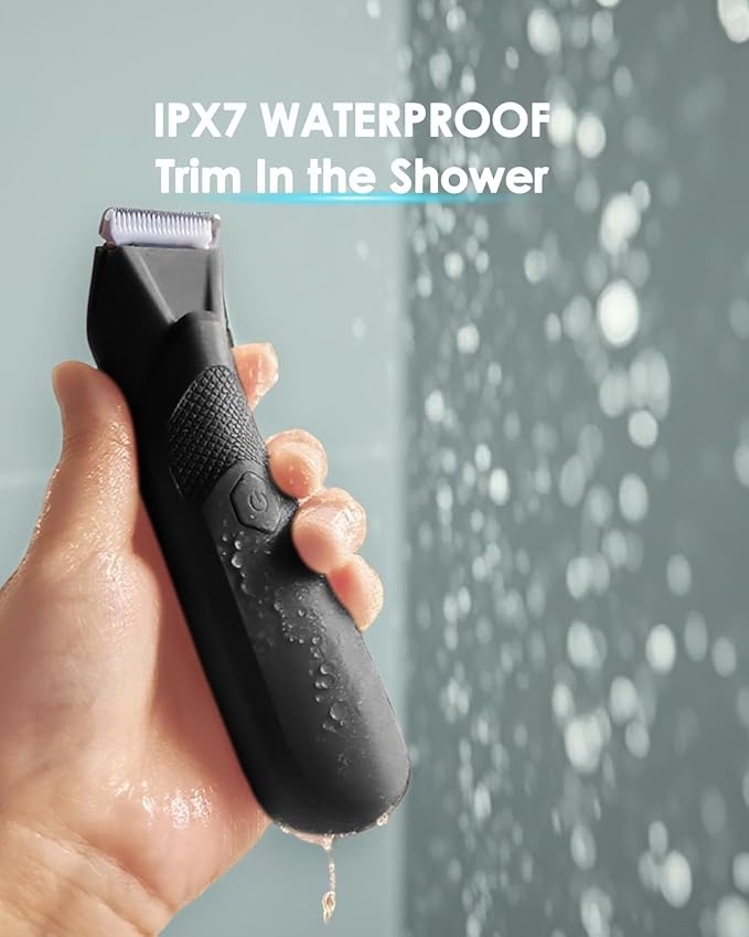 Manscaper for Men Groin Trimmer for Men and Women Body Hair Trimmer and Ball Trimmer with Light Pubic Hair Shaver Manscape Kit 7 Precisions Waterproof Wet / Dry Grooming 240 Minutes Shaving