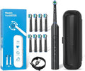 Deep Clean Rechargeable Electric Powered ToothbrushPressure Sensor to Protect Gums (Black)