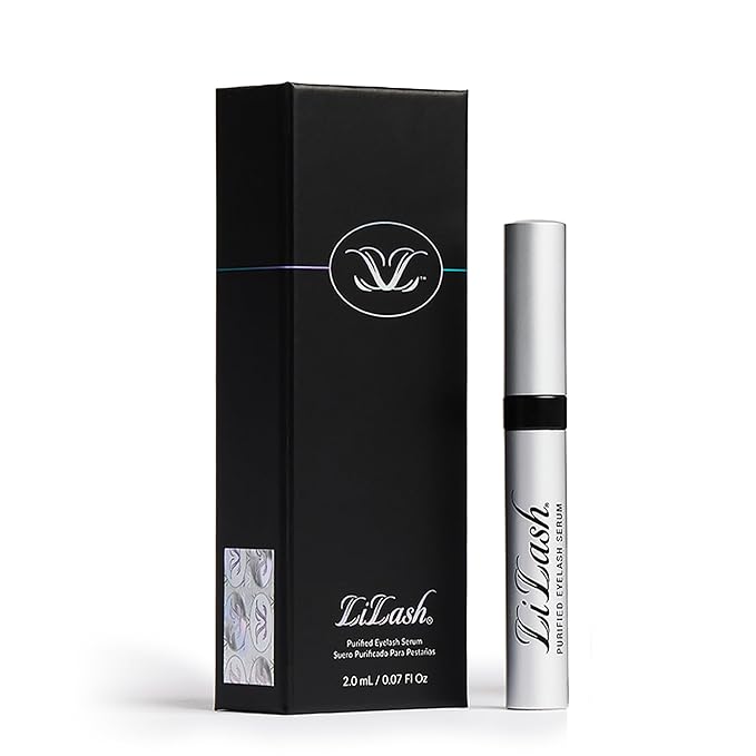 LiLash Purified Eyelash Serum to Grow Longer &amp Fuller-Looking Lashes - Eyelash Growth Enhancer Safe for Use with Contacts Lash Extensions Sensitive Eyes - Vegan &amp Cruelty-free (2mL 90-Day