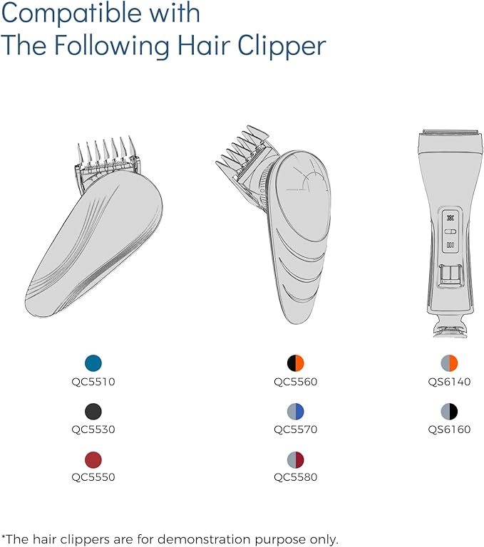 Foil Screen and Shaver Head Cutter Blades Replacement Compatible with Philips QC5550 QC5580 QC5570 QC5510 QC5530 QC5560 Hair Cilppers Comb Parts Trimmer Shaving head intended for QS6140 QS6160