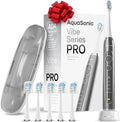 Aquasonic Vibe Series PRO ? Ultra-Whitening Electric Toothbrush ? 5 Modes &amp Smart Timers ? Premium Travel Case &amp 6 Proflex Brush Heads ? ADA Accepted Toothbrush (Charcoal Metallic)