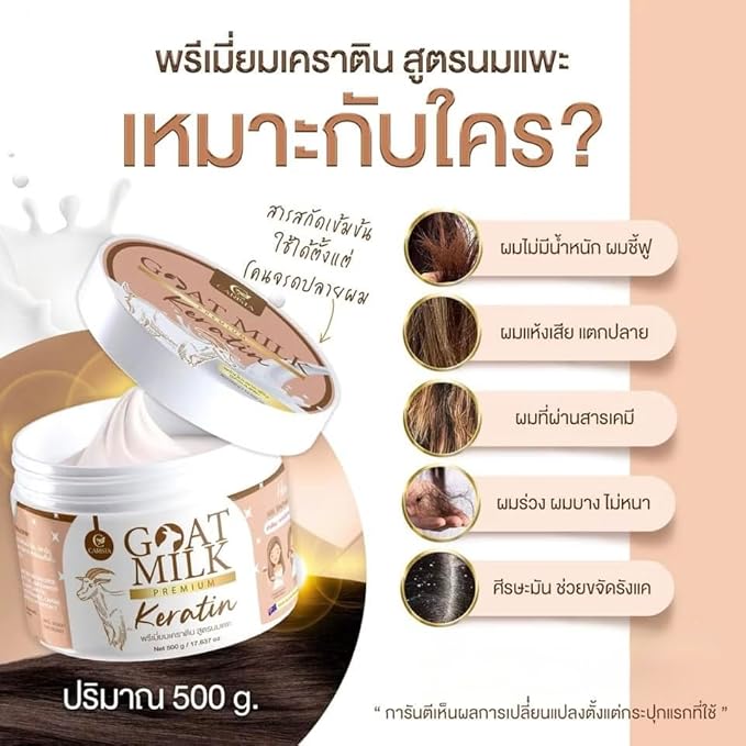 (Brown) Milk Premium Keratin Hair Mask ? Nourishing Treatment Cream 500g