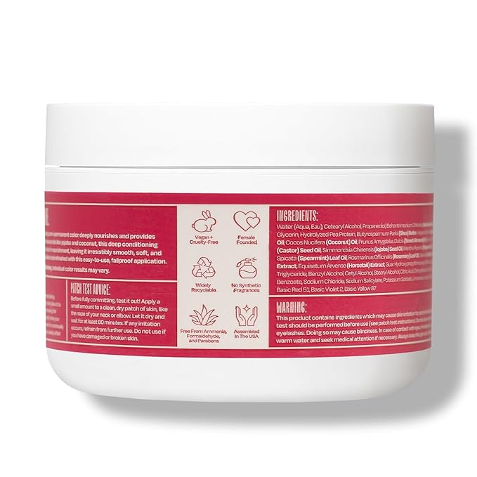 Overtone Semi Permanent Hair Color Conditioner Raspberry Pink 8 oz Nourishing Damage-Free Color Depositing Mask for All Hair Types with Shea Butter &amp Coconut Oil Vegan &amp Cruelty-Free