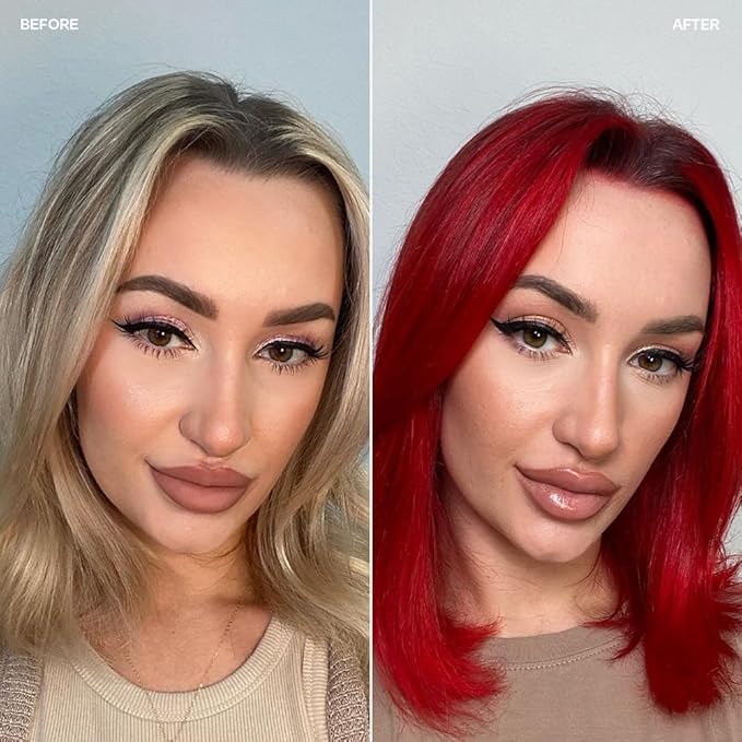 Overtone Semi Permanent Hair Color Conditioner Extreme Red is now Ruby Red 8 oz Nourishing Damage-Free Color Depositing Mask for All Hair Types with Shea Butter &amp Coconut Oil Cruelty-Free