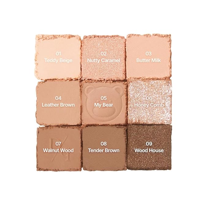 dasique Shadow Palette #28 Brown Bear l 9 Pigmented Eyeshadows Blendable Natural Look l Korean Makeup l Eye shadow palette l Long Lasting Naturing Looking