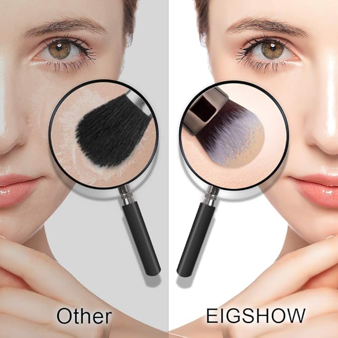 Professional Makeup Brush Set Eigshow Makeup Brushes Perfect for Foundation Face Powder Blending Blush Bronzer Eyeliner Eye Shadow Brows with Case Best Gift for Women Travel Kit(PRO 18pcs Coffee)