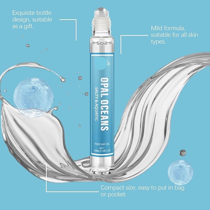 Ocean Breeze Fragrance Roll-On Perfume - Natural &amp Long-Lasting Sea Wind Scent For Refreshing Vibe Perfect For Dating(3PCS)