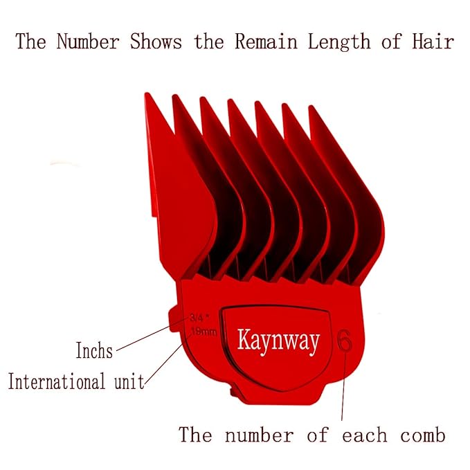 for Andis Magnetic Clipper Guards 10PCS Upgrade Professional Clipper Guard Comb Guides for Andis Master Hair Clippers - 1/16 to 1(Red)