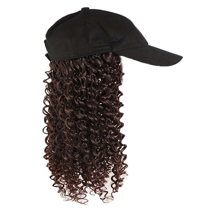 Hat Wig Baseball Cap Wig Extensions Adjustable Wig Hat Attached African Kinky Curly Hairpiece Braiding wig