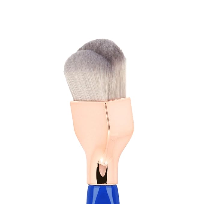 Bdellium Tools Professional Makeup Brush - Golden Triangle 972 Large Rounded Double Dome Blender - With All Vegan and Soft Synthetic Fibers For Foundation Application &amp Blending (Blue 1pc)