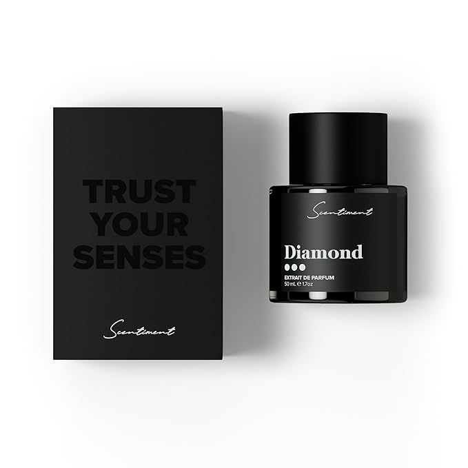 Scentiment Diamond Fragrance - Luxurious Jasmine Saffron &amp Ambergris Perfume | Long-Lasting Unisex Eau de Parfum 50ml