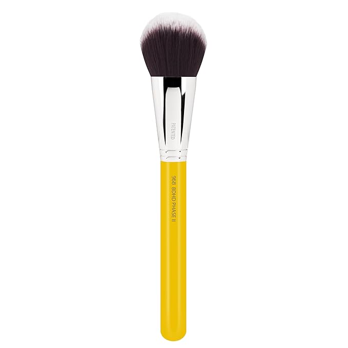 Bdellium Tools Professional Makeup Brush - Studio Series 968 BDHD Phase II Small Foundation/Contour - With Soft Synthetic Fibers For Versatile Application &amp Blending (Yellow 1pc)