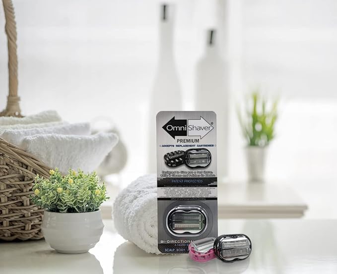 Premium Omnishaver Kit - The Fastest Way to Shave Head Legs Arms Body | An Alternative to Disposable Shaving Razors Self Cleans &amp Strops During Use with Shave Butter &amp Replacement Cartridge
