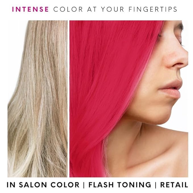 Watercolors by Tressa INTENSE 3-in-1 Color Depositing Shampoo Semi Permanent Hair Color Hair Dye Shampoo for Curly Dry and Normal Hair 8 fl oz - PINK