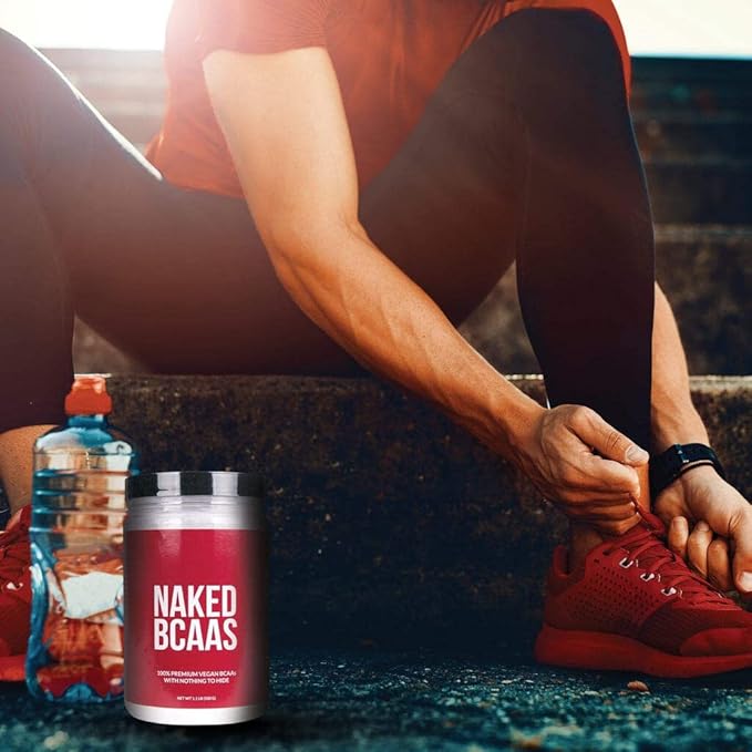 NAKED BCAAs Amino Acids Powder Only 1 Ingredient Pure 2:1:1 Formula Vegan Unflavored Branched Chain Amino Acids Instantized All Natural BCAA Supplement - 500 Grams 100 Servings