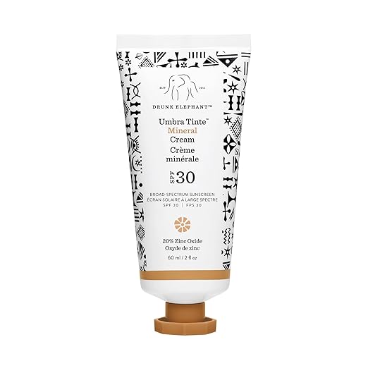 Drunk Elephant Umbra Sheer Mineral Cream (SPF 30) Mineral Sunscreen - Clean Clinical Skincare - Cruelty-Free - Dermatologist-Tested - Free of Essential Oils Silicones and Fragrance