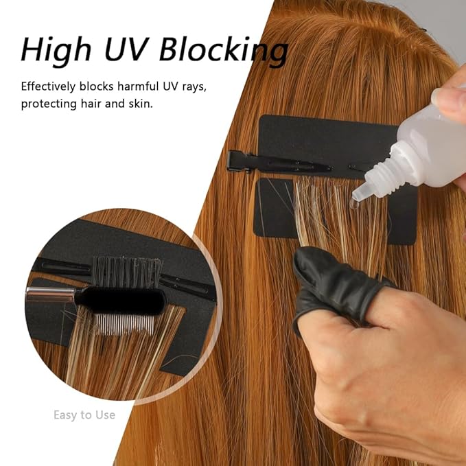 UV Hair Set Super Fast Remover UV Hair Extension Kit 30g UV Hair Glue with 30ml Glue Remover Anti-UV Shield Guards Replacement Accessories for UV Hair Extensions Metal Hair Clips