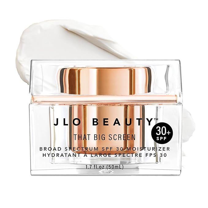 JLO BEAUTY Broad Spectrum SPF 30 Face Moisturizer Lightweight Sunscreen to Wear Under Make Up Daily Hydrating Face Lotion for Women With Hyaluronic Acid &amp Antioxidants That Big Screen 1.7 FL O