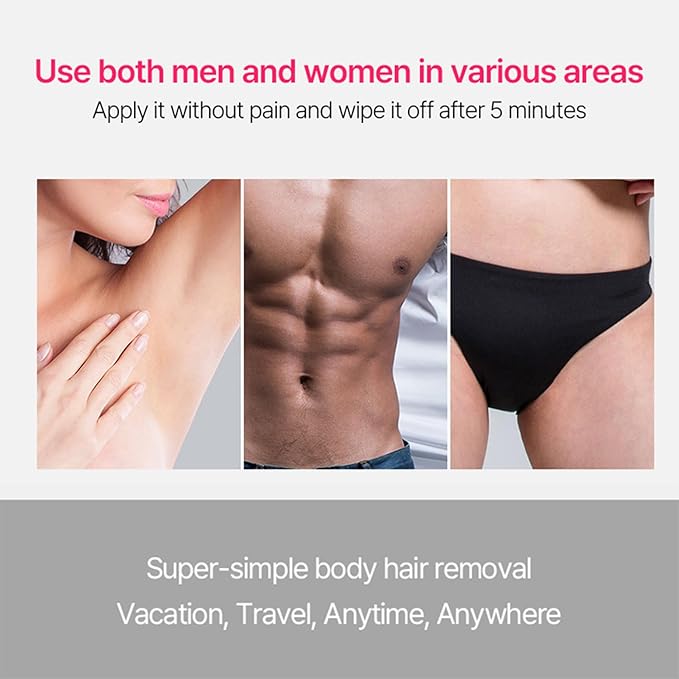 Touch-Up Painless Hair Removal Gel for Bikini Area - All Skin Types Treatment for Women &amp Men 150ml