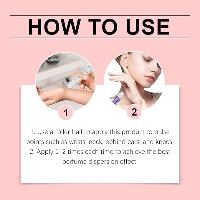 Romantic Rose Roll-On Perfume - Natural &amp Long-Lasting Scent For Daily Use Portable Fragrance For Couples' Dates(2PCS)