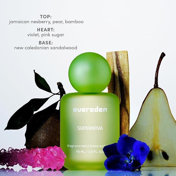 Evereden Fragrance Hair and Body Mist Bundle of 3: Clean &amp Vegan Collectible Hair and Body Spray for Teen Girls Set - Amplify Your Self-Expression with Iconic Scents in Aesthetic Bottles