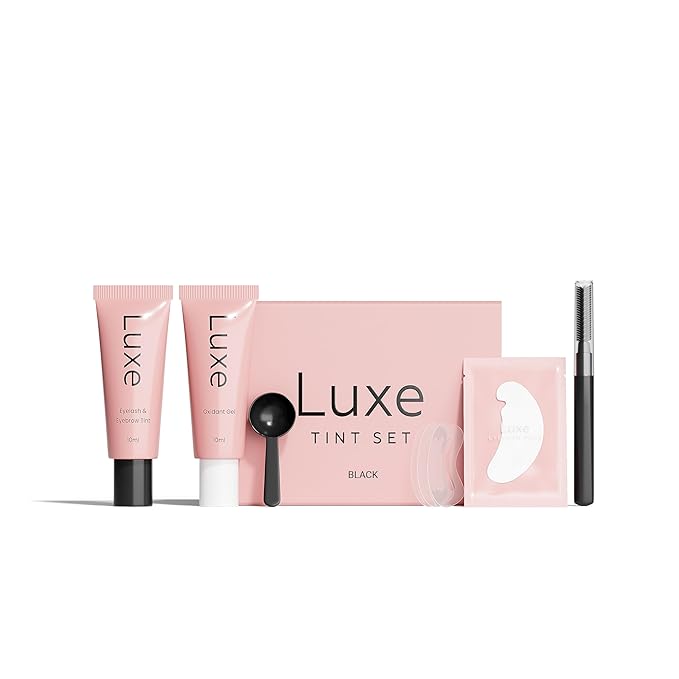 Luxe Cosmetics- Black Color Set for Lashes and Brows - Long Lasting Temporary Color (Up to 4 Weeks) - Vegan &amp Cruelty-Free - for Salon &amp Home Use