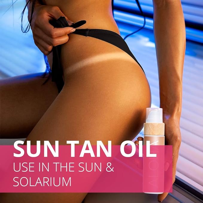 COCOSOLIS ALOHA Sun Tan &amp Body Oil | Organic Tanning Bed Lotion | Get Healthy Deep Chocolate Tan | Tanning Accelerator with 5 Precious Oils to Make Your Skin Glowing &amp Revitalized (110 ml)