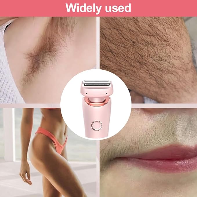 Electric Shaver 2 in 1 Women's Body Shaver Hair Remover Electric Lady Razor Waterproof Electrics Bikini Trimmer for Women (Pink+Blue)