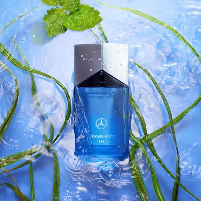 Mercedes Benz Sea Eau de Parfum - Long Lasting Cologne for Men - Violet Leaf Tangerine Patchouli Cologne - Travel Size Perfume for Men - 2 oz EDP