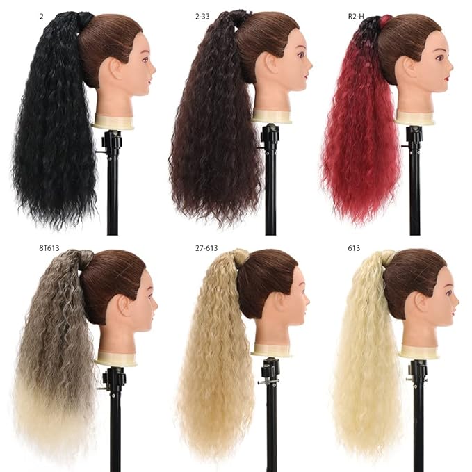 Hair Accessories 22 Long Curly Ponytail Extension Hairband Hair Clip Synthetic Puffy Ponytail Hair Extension Wrapped Bun Women's Wig Hair Pieces For Women(07)