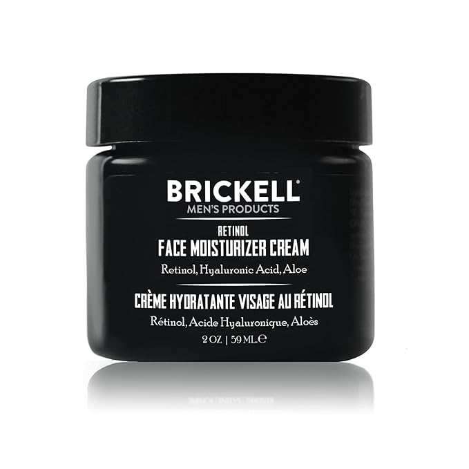 Brickell Men's Retinol Face Moisturizer Cream For Men Natural &amp Organic Anti-Wrinkle Face Night Cream with Retinol &amp Hyaluronic Acid To Reduce Fine Lines and Even Skin Tone Fragrance-Free
