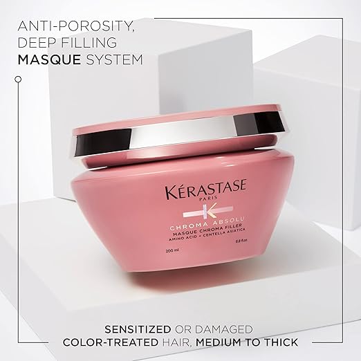 Kerastase Chroma Absolu Anti-Porosity Deep-Filling Hair Mask For Damaged and Color-Treated Hair - Strengthens and Hydrates With Amino &amp Lactic Acid