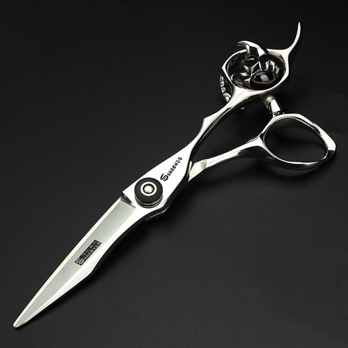 Japan 440 Steel Scissors Professional Hair Dressing Scissors for Barber Thinning Hair Shears 5.5/6/6.5 inch (5.5 Inch Flat Cut-A)