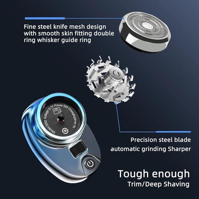 Head Shavers for Bald Men Mini Electric Razor Wet and Dry Washable Razor USB Charging Digital Display Portable Electric Shaver (Color : Gradient Blue)