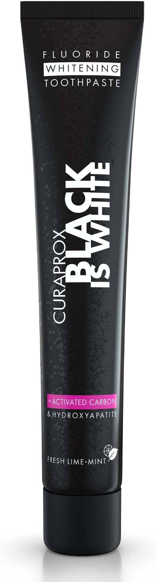 Curaprox Black is White Toothpaste ? for Teeth Whitening &amp Fresh Breath | Charcoal Formula with Fluoride | 90 ml |Single Pack