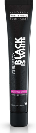 Curaprox Black is White Toothpaste ? for Teeth Whitening &amp Fresh Breath | Charcoal Formula with Fluoride | 90 ml |Single Pack