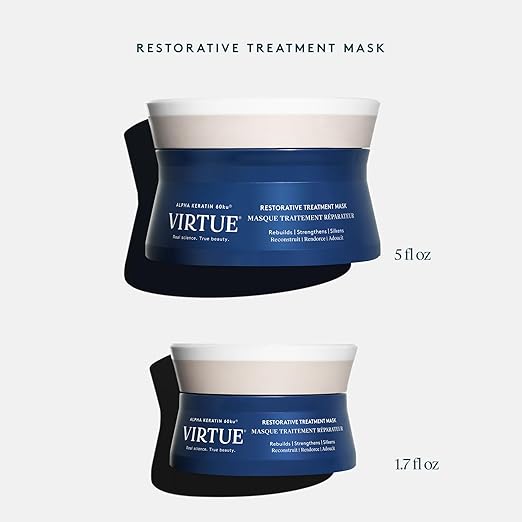 Virtue Restorative Hair Mask Treatment for Damaged Hair with Keratin and Baobab Seed Oil Safe for All Hair Types Color Safe