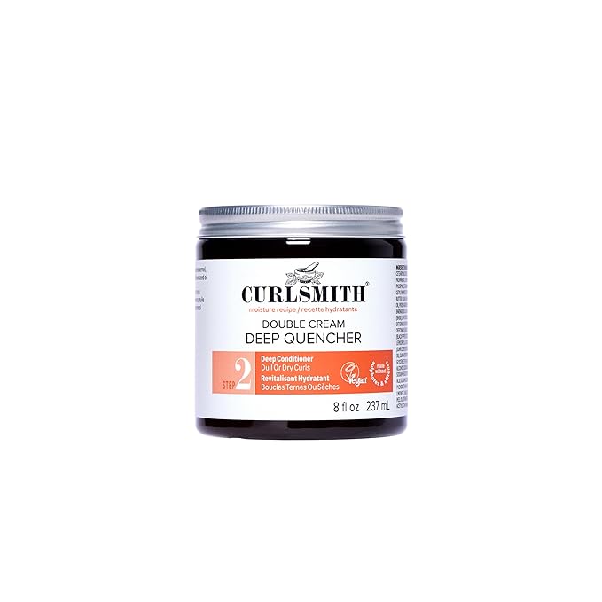 CURLSMITH Double Cream Deep Quencher - Deep Conditioning Mask for Curls Hydrating and Detangling For All Curl Types Vegan &amp Cruelty Free (8 oz)