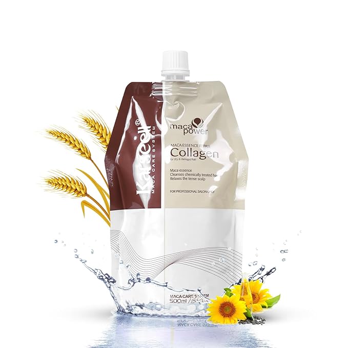 Collagen Hair Treatment Deep Repair Conditioner Argan Oil Keratin Hair Treatment For Dry Damaged Curly Bleached &amp All Hair Types. 16.9 Oz 500ml