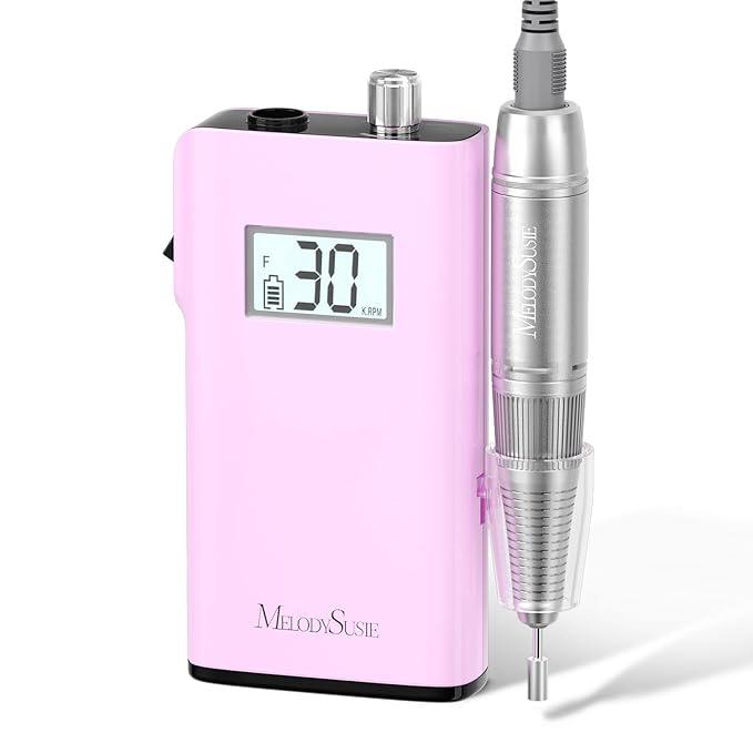 MelodySusie Entry-Level Clip-On Cordless Nail Drill SC320H 30000RPM Popular Classic E-File with LCD Display for Manicure Shaping &amp Gel Removal Perfect for Training Nail Art Practice &amp Home