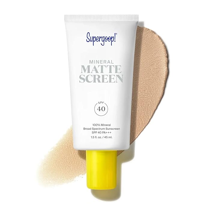 Supergoop! Mineral Mattescreen (SPF 40) - 45 mL - Mineral Oil-Free Broad Spectrum Sunscreen - Smooths Skin?™s Appearance Minimizes Pores &amp Controls Shine - Water &amp Sweat Resistant