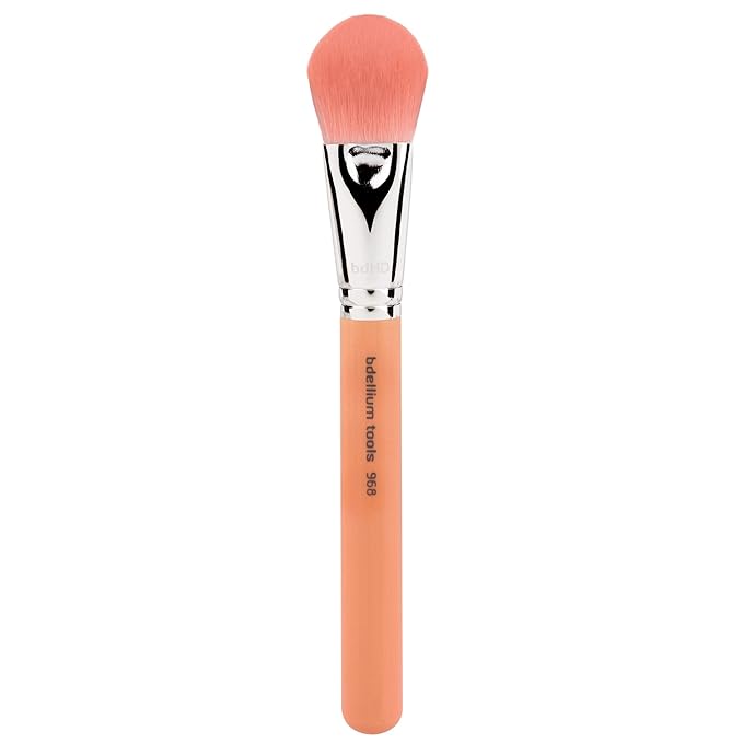 Bdellium Tools Professional Makeup Brush - Pink Bambu Series 968 BDHD Phase II Small Foundation/Contour - With Soft Synthetic Fibers For Versatile Application &amp Blending (Pink 1pc)