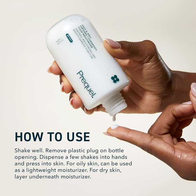 Prequel Skin Half and Half Fluid Moisturizer Face Cream. Lightweight Ceramide Peptide Lotion for All Skin Types including Dry and Sensitive. Hydrating Facial Cream for Women and Men