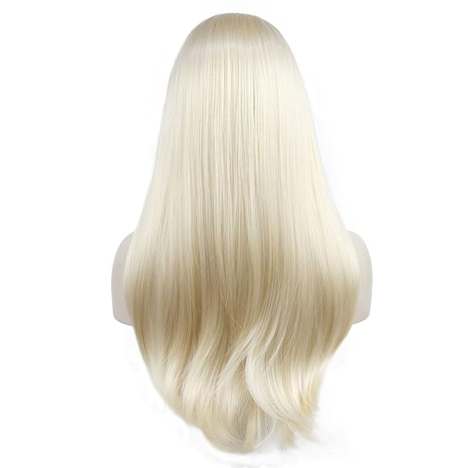 Aimole Long Straight 3/4 Women's Wigs Synthetic Hair with Black Headband(613 Pale Blonde)