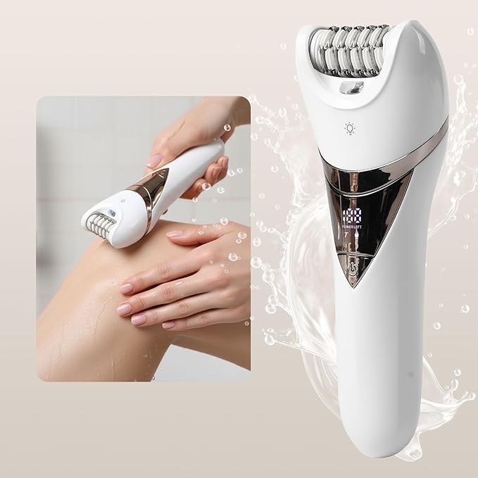 Electric Lady's Epilator2in1 for FaceChinArmLegArmpitBikini TrimmerShave&amp EpilateWide Head for Fast EpilationWet &amp Dry Lady Shaver2 Speeds
